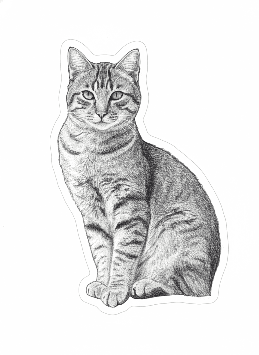 Drawing style pet sticker