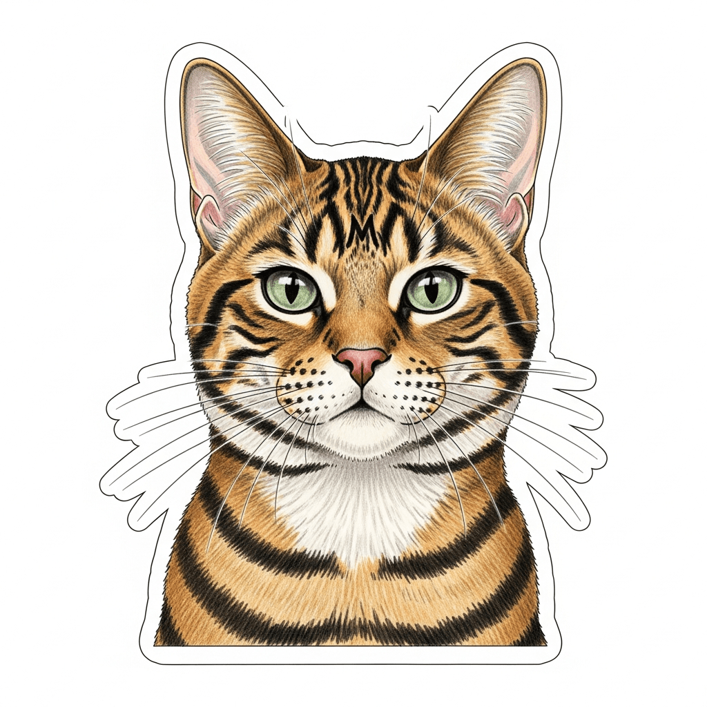 Drawing style pet sticker