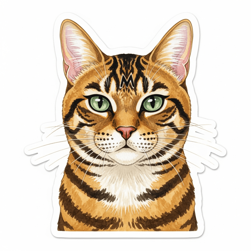 Watercolor style pet sticker