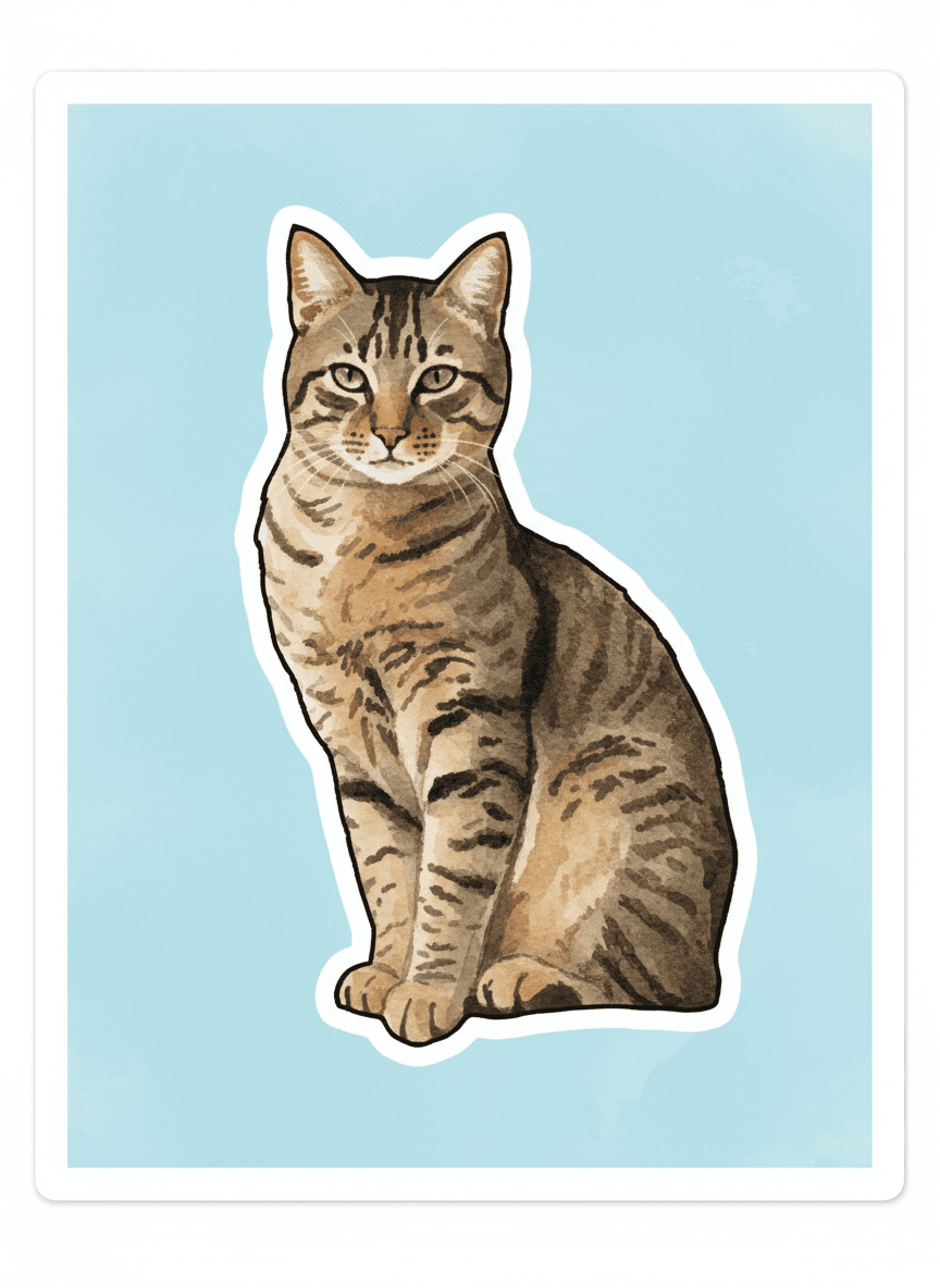 Watercolor pet sticker example